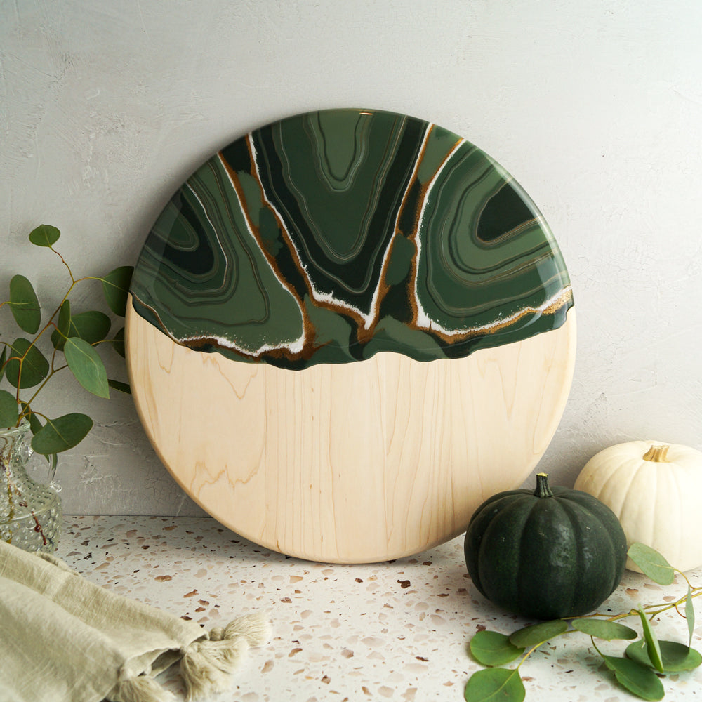 Maple Wood Large Serving Board - Autumn Moss