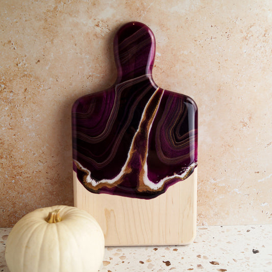 Maple Wood Small Serving Board w/ Handle - Fireside Fig