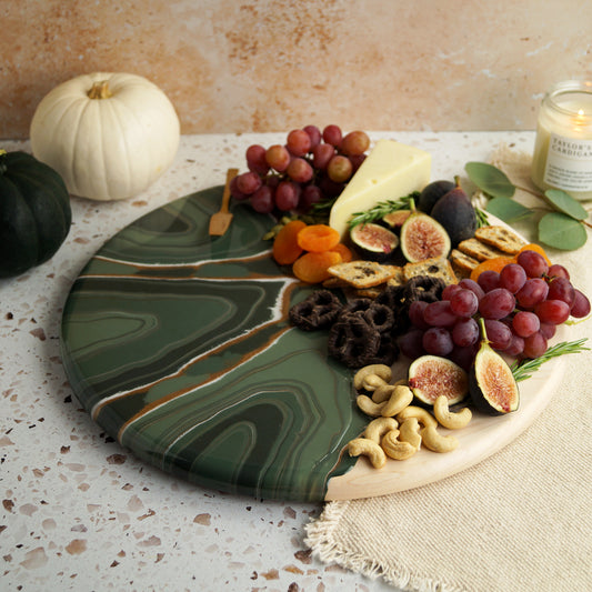 Maple Wood Large Serving Board - Autumn Moss