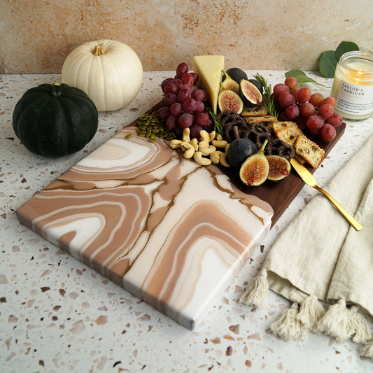 Walnut Wood Large Serving Board - Spiced Chai