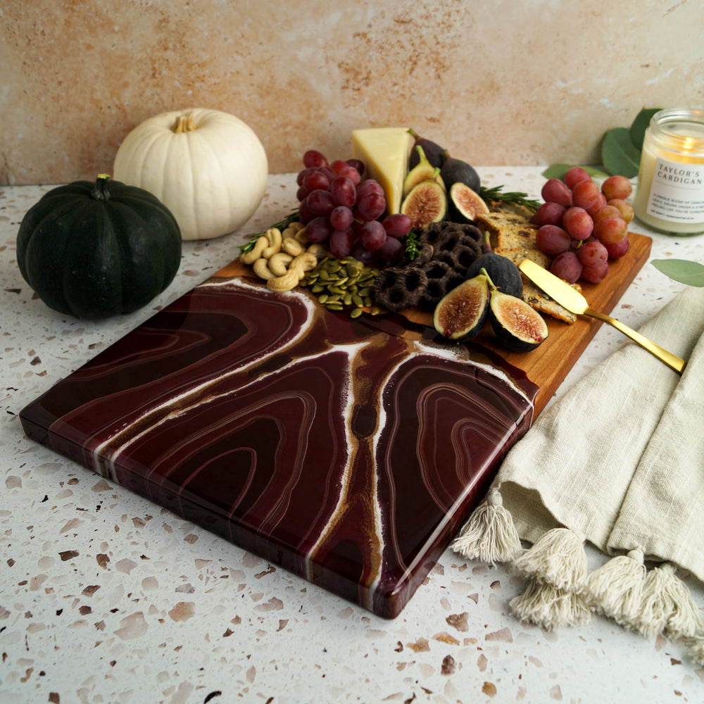 Cherry Wood Large Serving Board - Mulled Wine