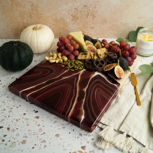 Maple Wood Medium Serving Board - Mulled Wine