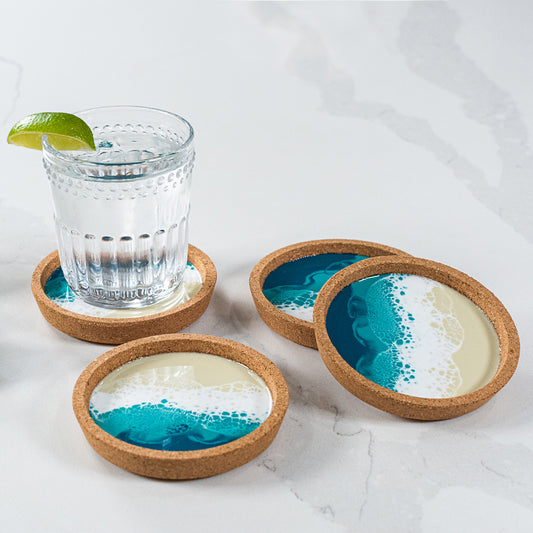 Beach Cork Coaster - Set of Four