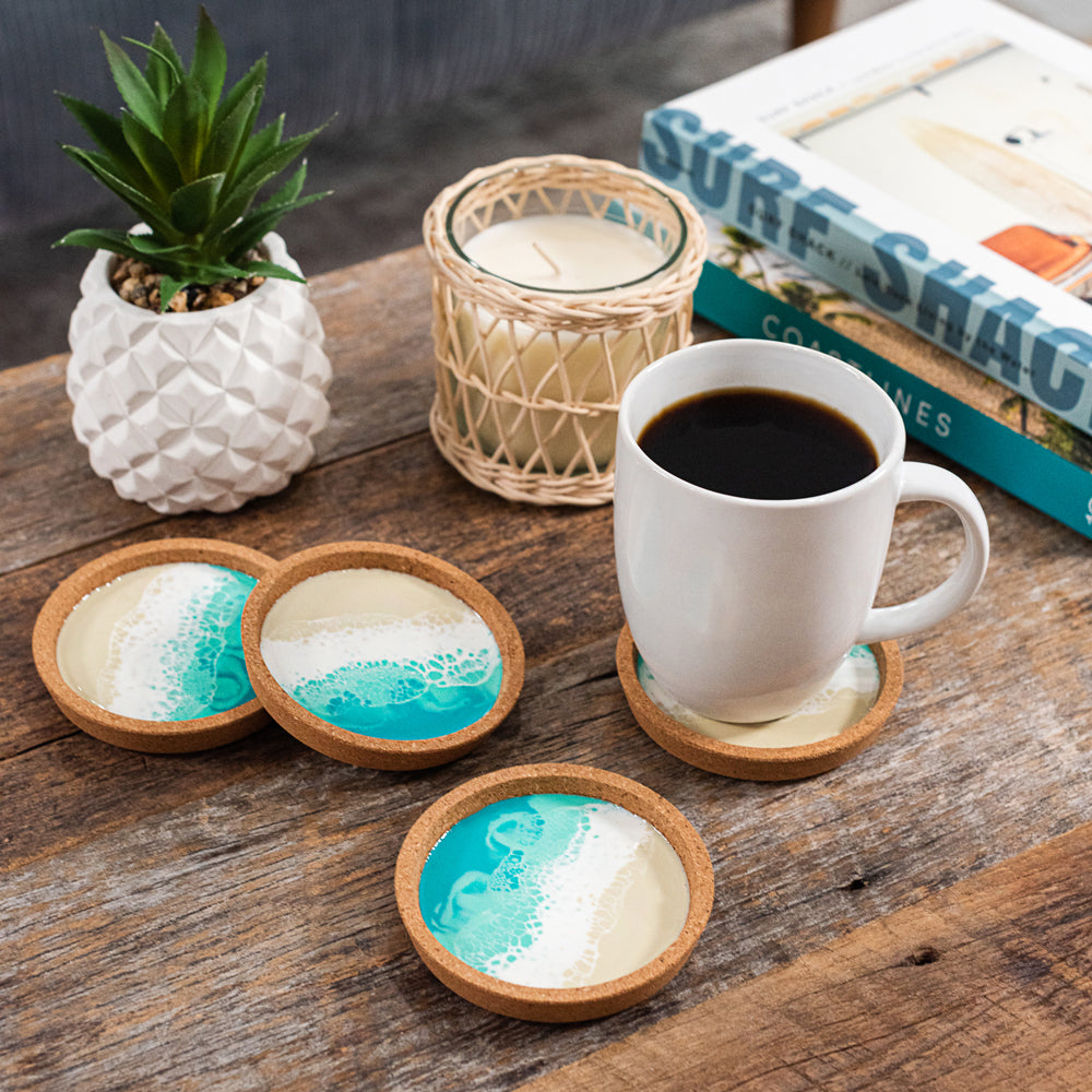 Beach Cork Coaster - Set of Four