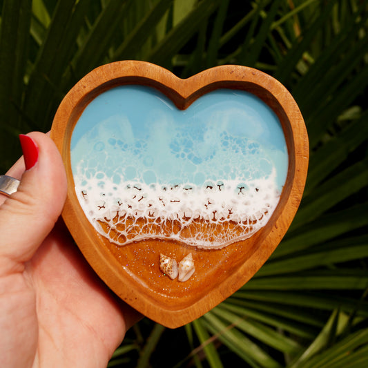 Heart Olive Wood Dish - Coastal Cool