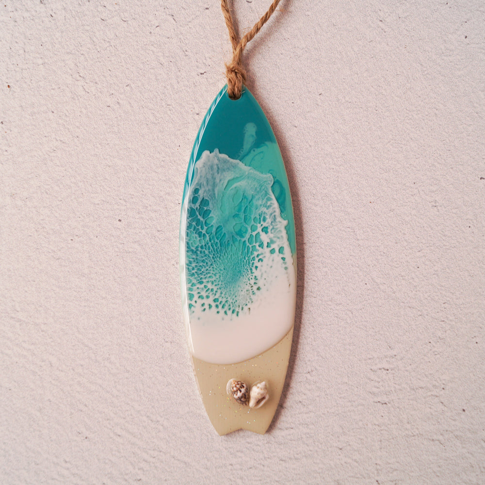 Surfboard Ornament - Aqua Surf