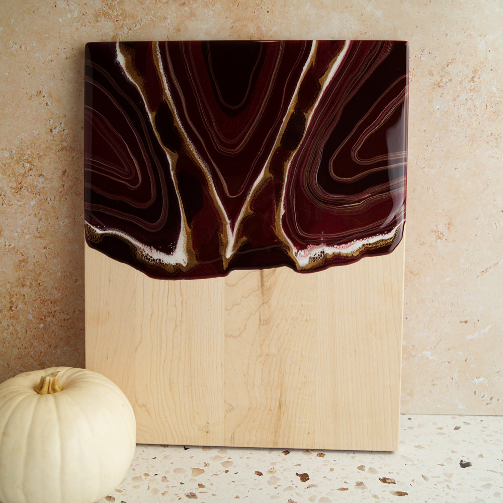 Maple Wood Medium Serving Board - Mulled Wine
