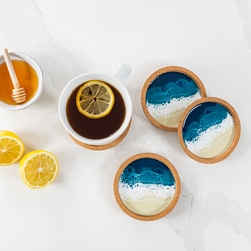 Beach Cork Coaster - Set of Four